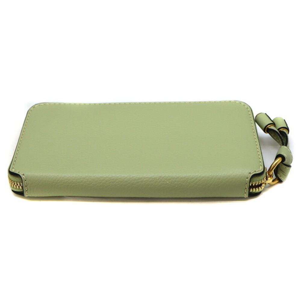 Chloe zipper wallet round leather Marcie green